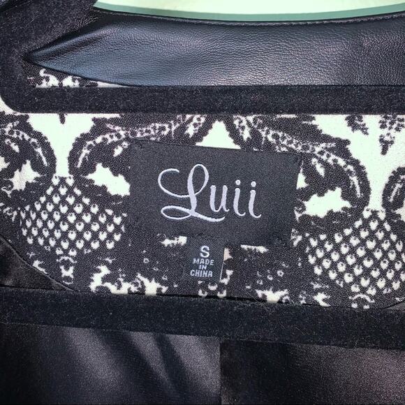 Luii Faux Leather Edgy Zipper Moto Asymmetrical Jacket Blazer Small - Picture 8 of 15